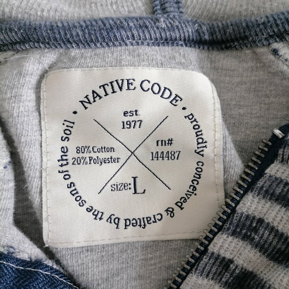 Native Code Women's Blue-Gray Striped Quarter Zip… - image 5